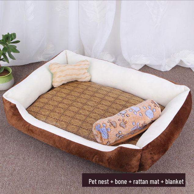 Warm Dog Bed for Small, Medium, and Large Dogs - Pet Nest & Mat for Dogs and Cats
