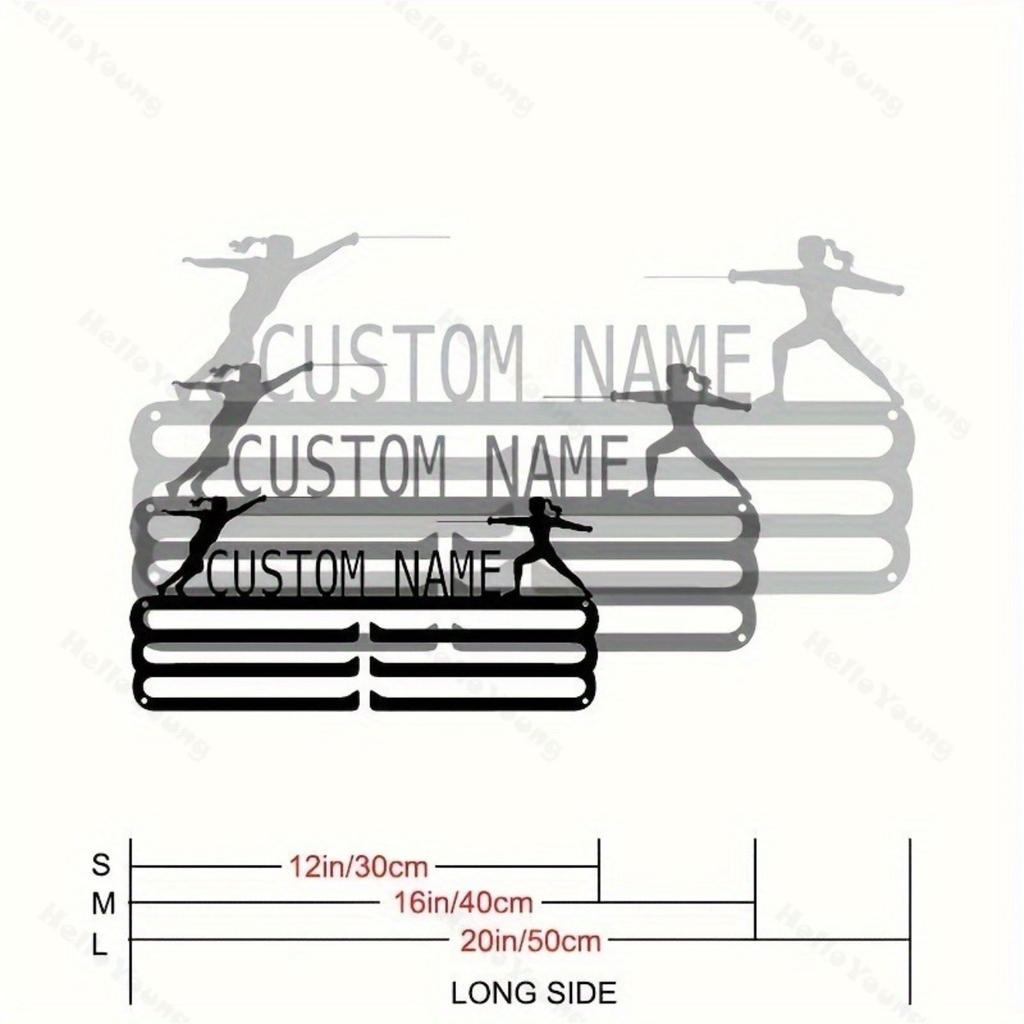 Custom Metal Tin Sign Fencer Medal Display Rack Garden Wall Decor Hot Sale