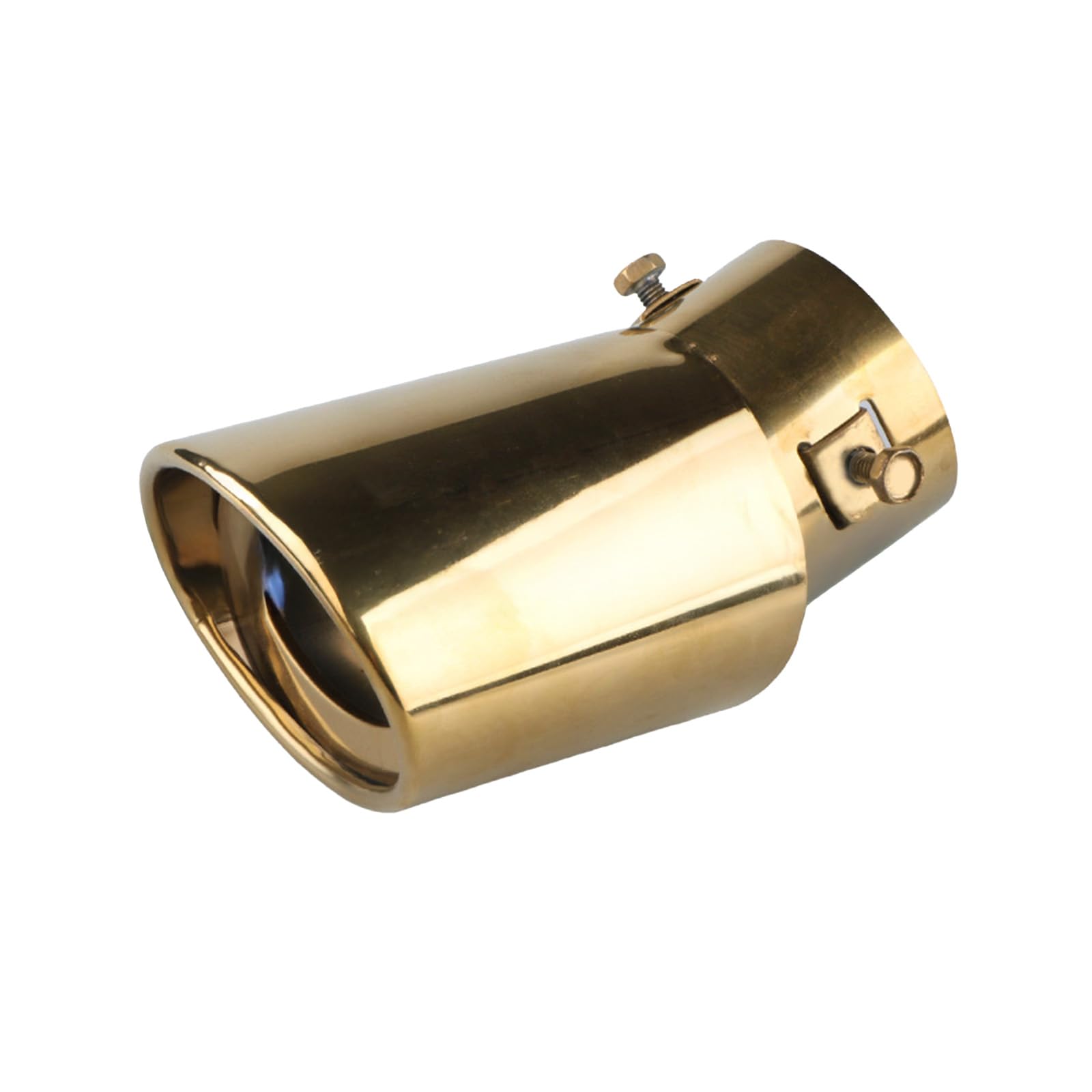 

Alpha Depot Muffler Cutter, Downward, Flip-Up, Single, Slash, Oval, Stainless Steel, Automobile, Large Diameter, Universal Dress Up Parts (Gold Curve) синий