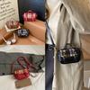 Canvas Casual Crossbody Bag For Kids With Lightweight Design And Trendy Grid Pattern