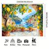 2D Sommerurlaub Wandteppich, Mittelmeerblick für Party & Heimdekoration