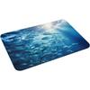 Blue Ocean Underwater Fish Print Front Door Rug for Indoor Outdoor Entrance,Welcome Mat with Flannel Fabric