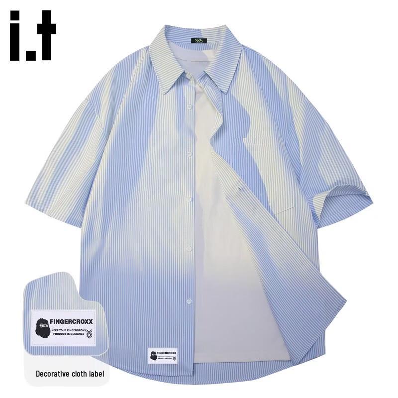 Fingercroxx Men s 2026 Striped Short Sleeve Shirt 4XL