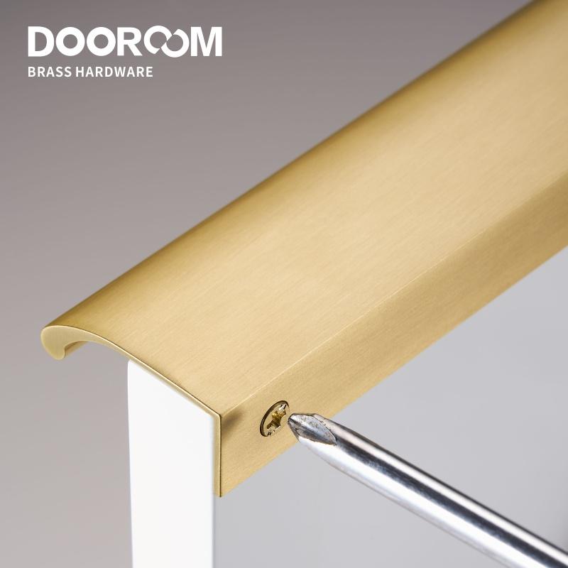 Dooroom Brass Furniture Hidde Handles Long Concealed Pulls Wardrobe Dresser Cupboard Cabinet Drawer Shoe Box Wine Bar Knobs