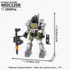 MOOXI Película Juego Robot Mecha Tanque Modelo Ladrillos MOC Creativo DIY Bloques de Construcción Ensamblados Compatibles Con Juguetes de Colección de Figuras