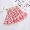 Nuova gonna corta plissettata estiva per bambine, gonna in chiffon floreale per bambini