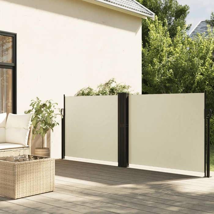 VidaXL Auvent latéral rétractable crème 100x600 cm, écran d’intimité de jardin, brise-vue de balcon, écran d'extérieur, 4004580