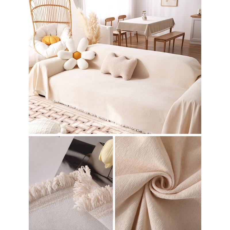 Chenille Solid Color Sofa Cover Towel Four Seasons Universal Multi-Functional Ins Style Non-Slip Sofa Blanket