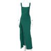 Damen Mode Sexy Rückenfrei Hoher Schlitz Spaghettiträger Langes Abendkleid