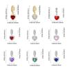 Copper Pendants Zircon Red Love Heart Charms Beads Fit Original Pan Bracelet Bangles Diy Fine Jewelry For Women