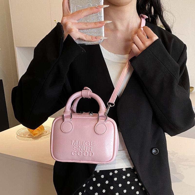 Export fashion handbag women's 2025 new Korean version small square bag PU pink versatile shoulder messenger bag
