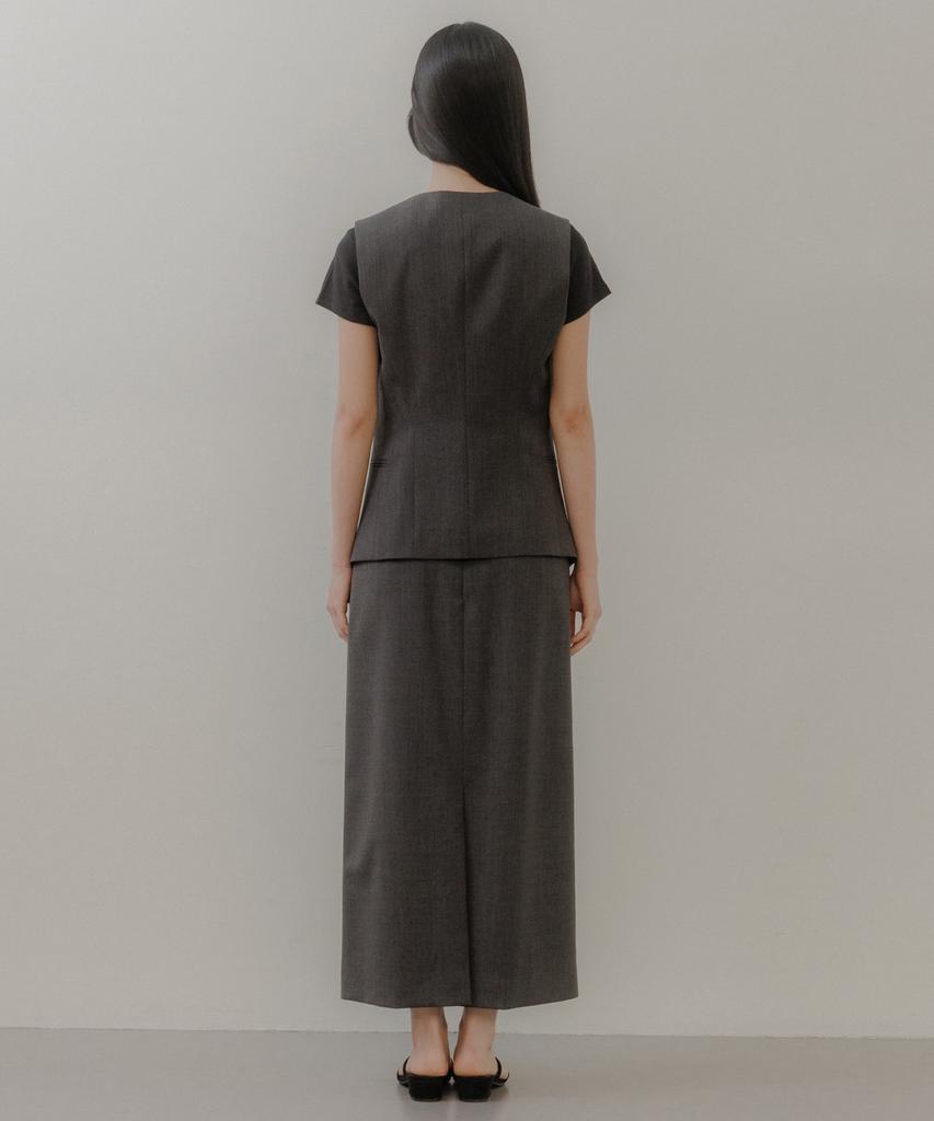 Oeoseoul Signature Slim Skirt [Melange Grey]