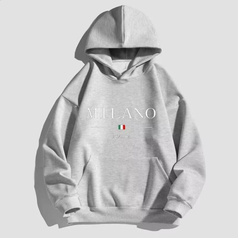 Mens Hooded Cotton Blend Sweatshirt With Printed Design Regular Fit Casual Wear
