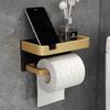 Space Aluminum Bathroom Paper Holder Roll Holder Phone Black&Gold SHhelf Mobile Phone Towel Rack Toilet Paper Holder Tissue Box