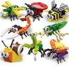 Humorous Joy Insect Animals Figures Collection Mini Construction Blocks Toy Assembly 3D Constructor Micro Bricks Designed For Children Boys Present