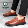 Hy buty skórzane dzięcioła męskie skórzane autentyczne buty biznesowo-casualowe buty do jazdy jednym pedałem miękka podeszwa antypoślizgowe i odporne na zużycie tata