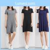 Top Mini Abito T-shirt Casual Estivo a Maniche Corte da Donna in Morbido Modal Vivace