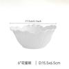 Nordic Luxury Flower Ceramic Bowl Pure White Creative Cabbage Relief Tableware Fruit and Vegetable Salad Bowl, Large Soup Bowl