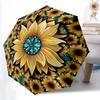 1PC Sunflower Mandala Automatic Open/close, All-Season Portable Folding Umbrella for Women & Men Yy250919151