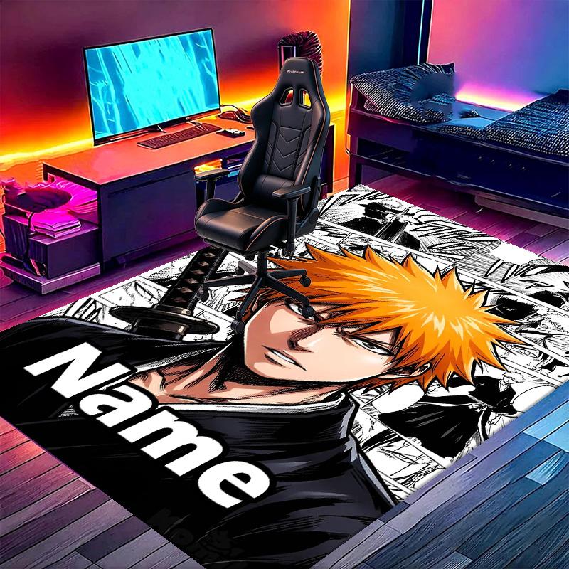 Custom Name Personalized BLEACH Print Carpet, Versatile Home Decor Rug, for Playroom, Apartment, Balcony, Entryway, Hallway Gift