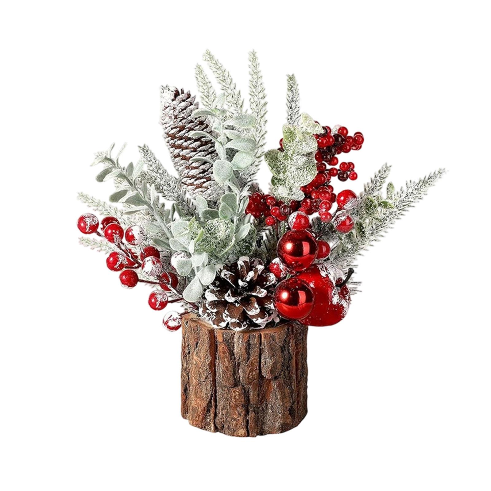 

Desktop Christmas Tree, Christmas Decoration, Home Decor, Artificial PE Bark Barrel Tree One Size