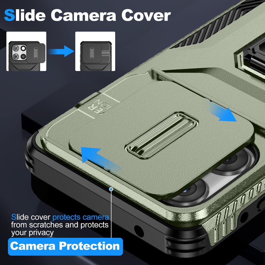 Pro Motorola Moto G 5G (2025) Pouzdro Camshield Stojánek TPU+PC Protiskluzový Kryt na Telefon