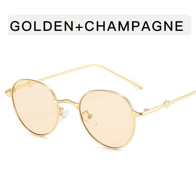 Vysoce kvalitní sluneční brýle Dámské Kulatý tvar Slitinový rám UV ochrana Pánské sluneční brýle Korejské stylové sluneční brýle Dámské