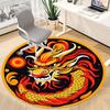 1pc Dragon Chair Carpet for Office, Round Non Slip Durable Large Size Office Carpet, Suitable for Office