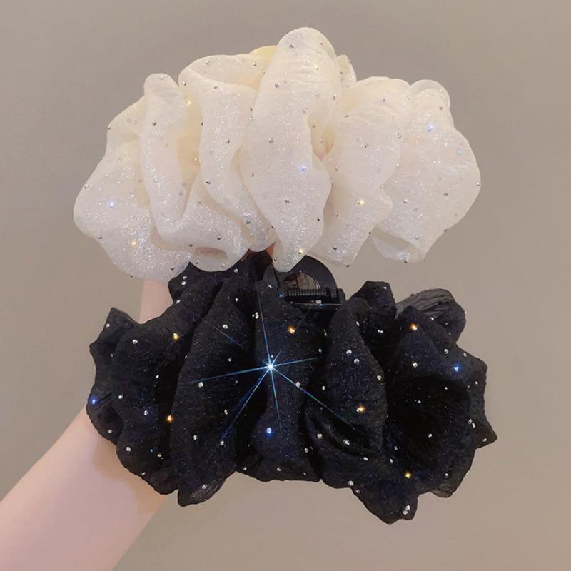 1PC Large Bow Silk Satin Hairpin, Bow Large Hairpin Multi-layer Fluffy Women's Hair Accessories