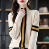 Herbst Winter Rollkragen Patchwork Pullover Damen Locker Lässig Jumper Oberteil Damenmode Gestrickte Pullover