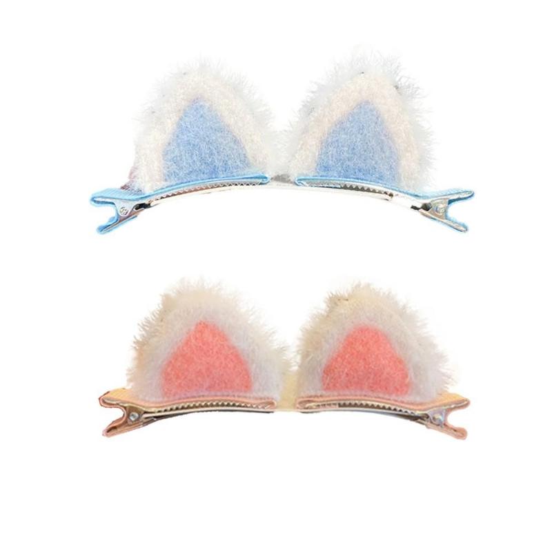 2 ks Dívčí roztomilé měkké plyšové kočičí uši Sponky do vlasů Krásné chlupaté uši Spona do vlasů Sweet Girl Hair Accessories