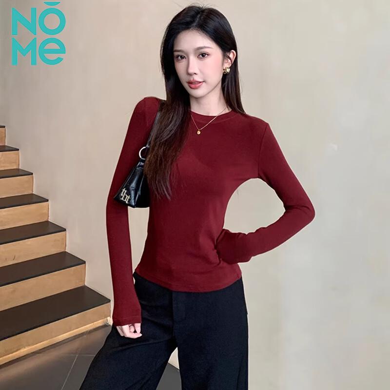 NOMe Women s Slim Fit Long-Sleeve Round Neck T-Shirt S