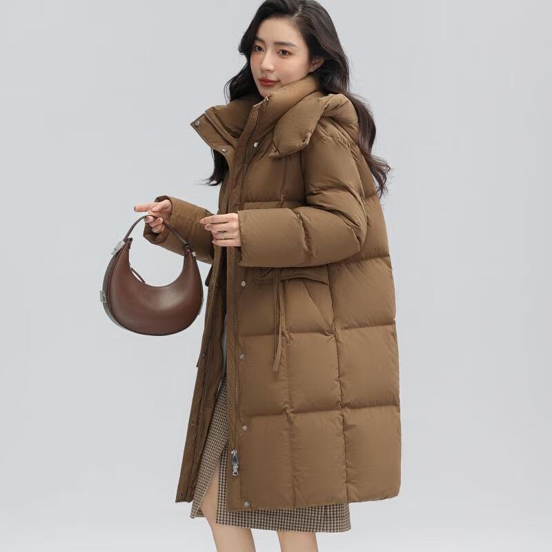 Yaya Women's Mid-Length Hooded Duck Down Puffer Jacket