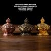 Lotus Incense Burner Vintage Style Flower Shaped Alloy Incense Holder for Home Decoration Gold