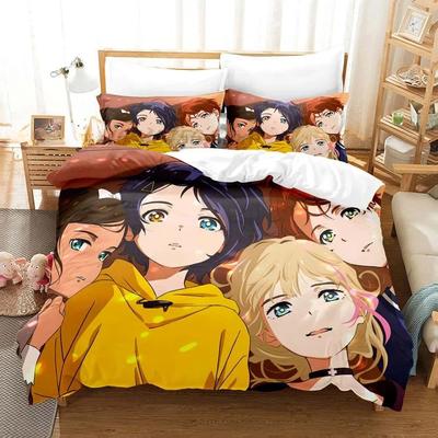 Bequemes Anime-Print-Bettwäsche-Set Mit Bettbezug und Kissenbezügen Einzel-Twin-Voll-Queen-King-Größen Für Erwachsene und Kinder