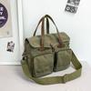 Large Capacity Men's Canvas Crossbody Bag - Multi-Compartment Messenger for Outdoor Travel and College Style.