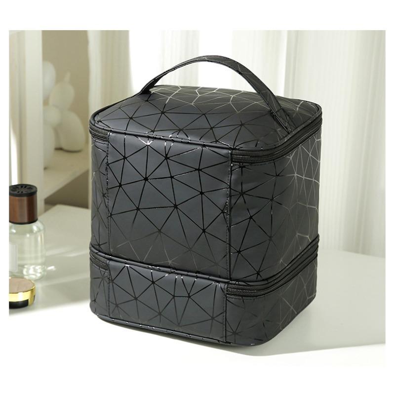 

Women s Double Layer Nail Polish Storage Bag Waterproof Cosmetic Makeup Toiletry Bags for 30 Bottles Cosmetic Organizer 24cm x 20cm x 23cm