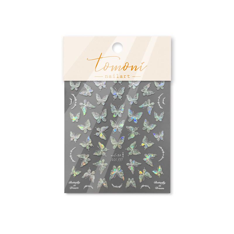 Tomoni Shell Light Lost Collaboration Japanese Retro Nail Butterfly Stickers (MS555)