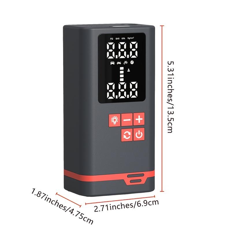Portable Tire Inflator Air Compressor, Quick Wireless Air Pump, with Digital Display Screen, LED Light, USB Charging, Includes Multi-Function