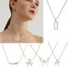 Geometry Bowknot Pendant Necklace Sweet Cool Clavicle Chain Necklace Jewelry
