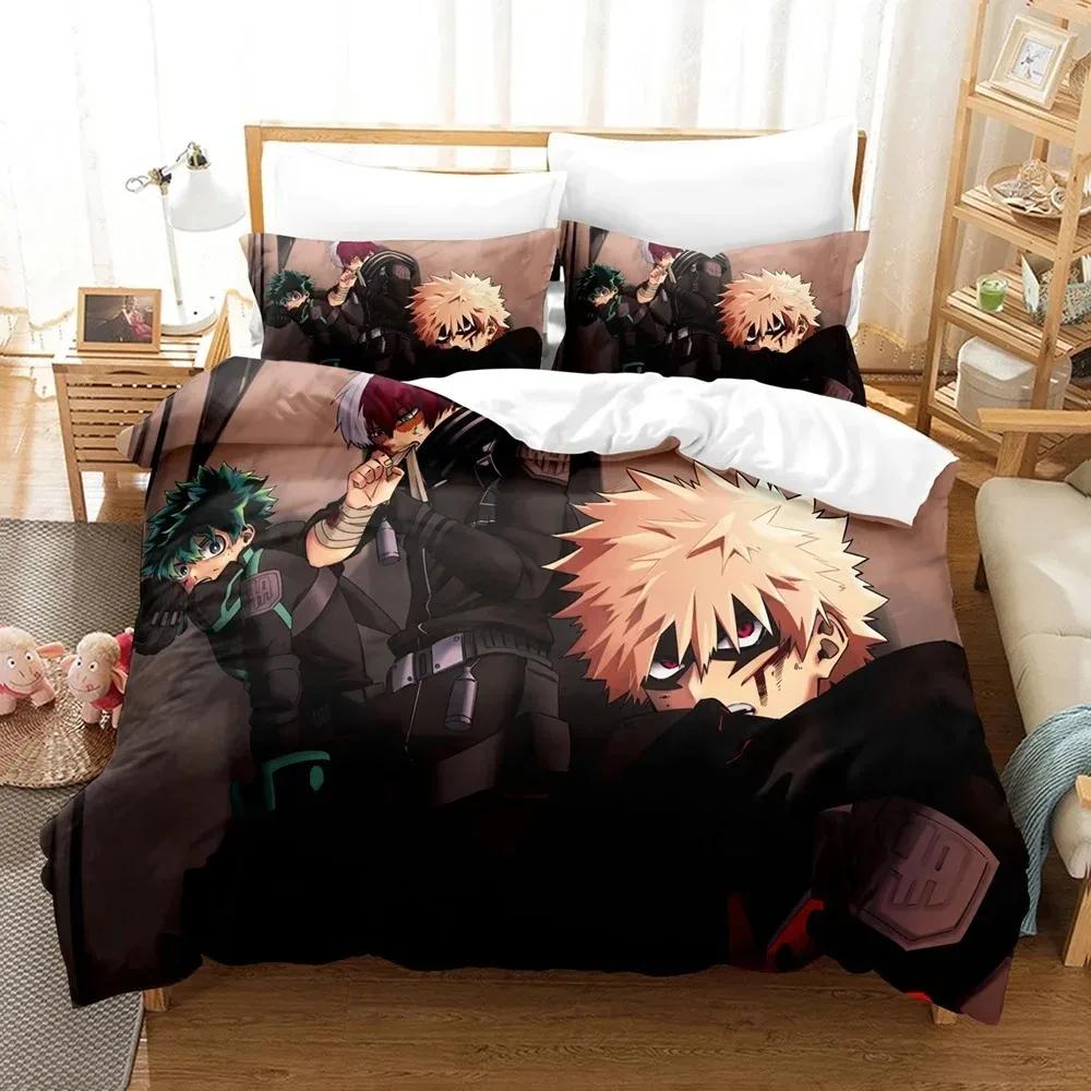 3d Anime Bedding Set My Hero Academia Quilt Duvet Cover Sets No Sheet Home Decor Single Queen King Size Gift Cute Boys Cartoon
