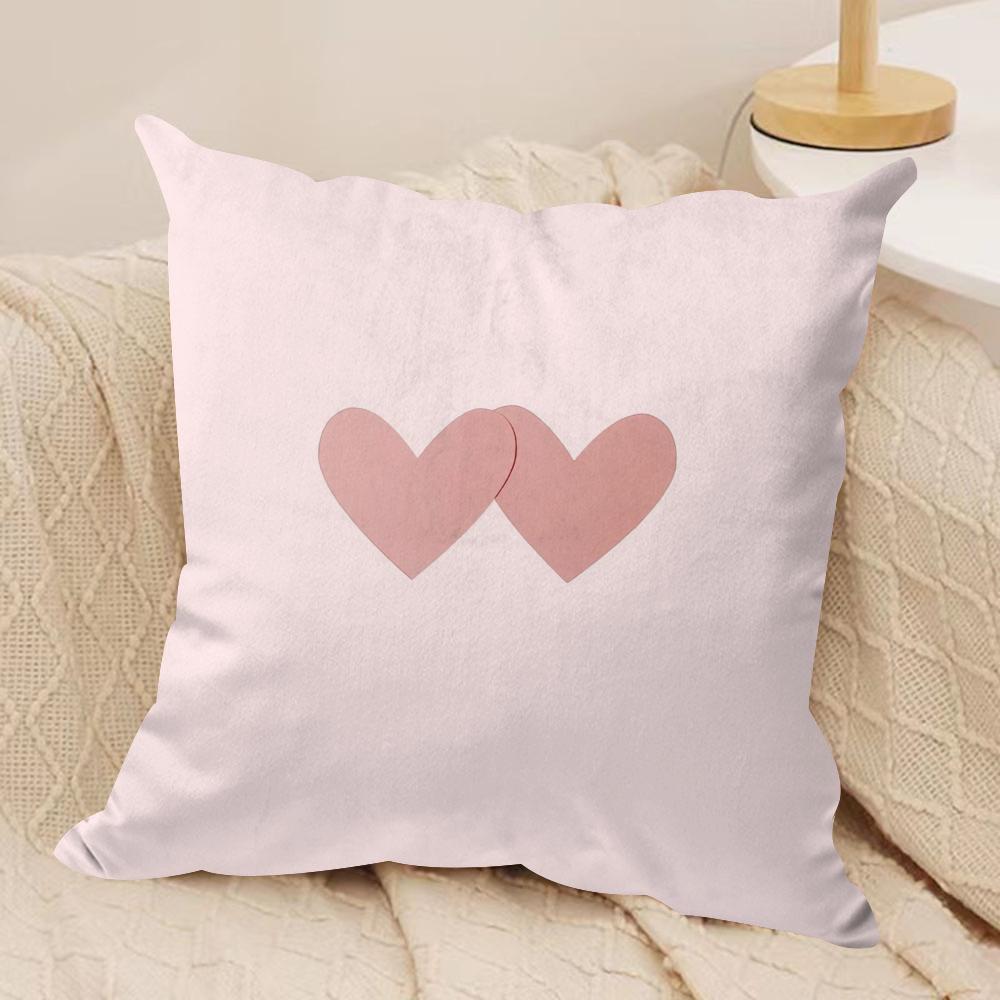 Pink Bow Cherry Pattern Cushion Cover Soft Plush Fabric DoubleSided Printed Cushion Covers for All Seasons Home Decor