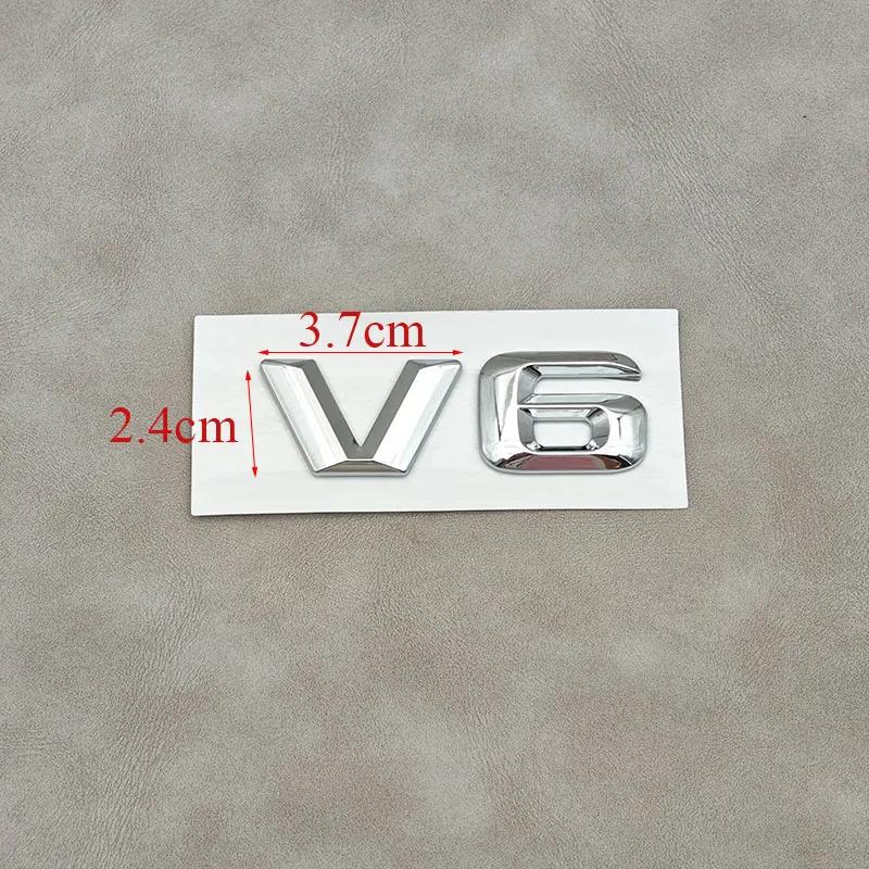 3D ABS Chrome Letters V6 V8 V10 V12 Car Fender Side Logo Badge Sticker For Mercedes Benz W205 W204 W213 W212 W221 Accessories AX1