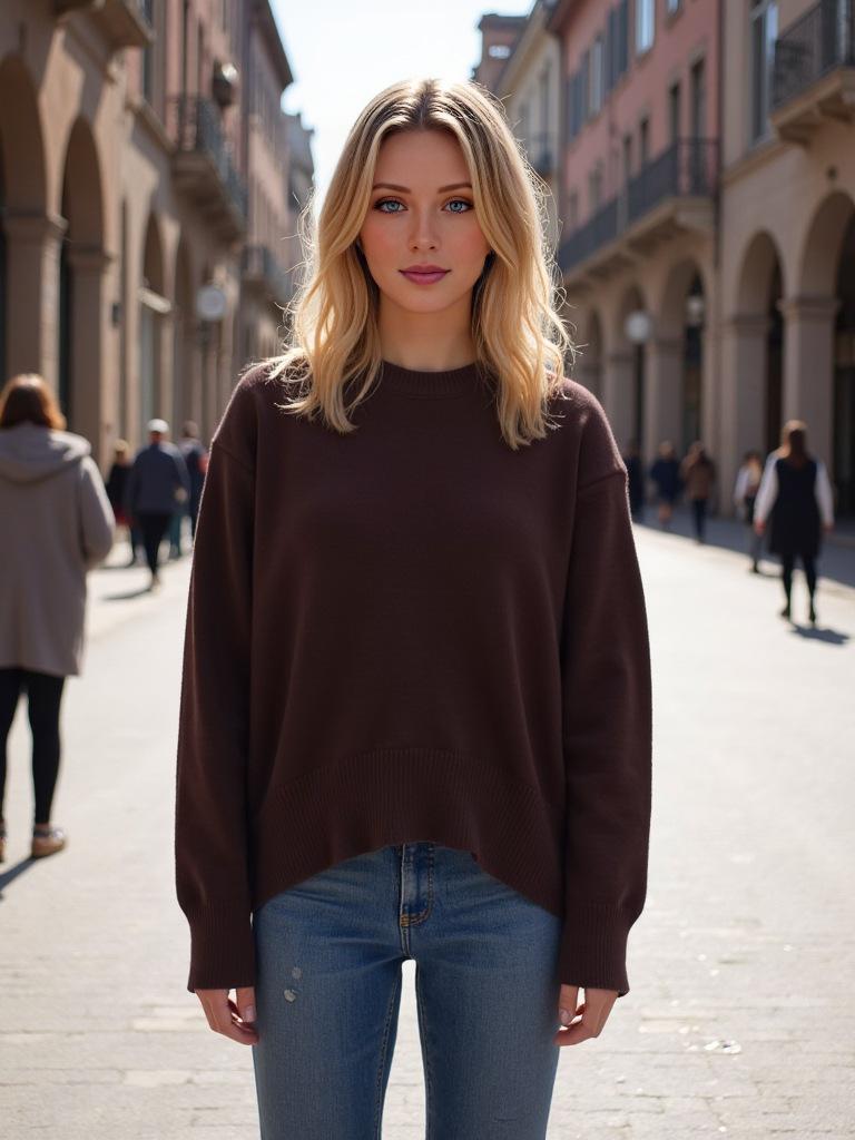 009 Women's Knitted Sweater: European & American Autumn/Winter, Round Neck, Loose Fit, Cross-border, New Arrival