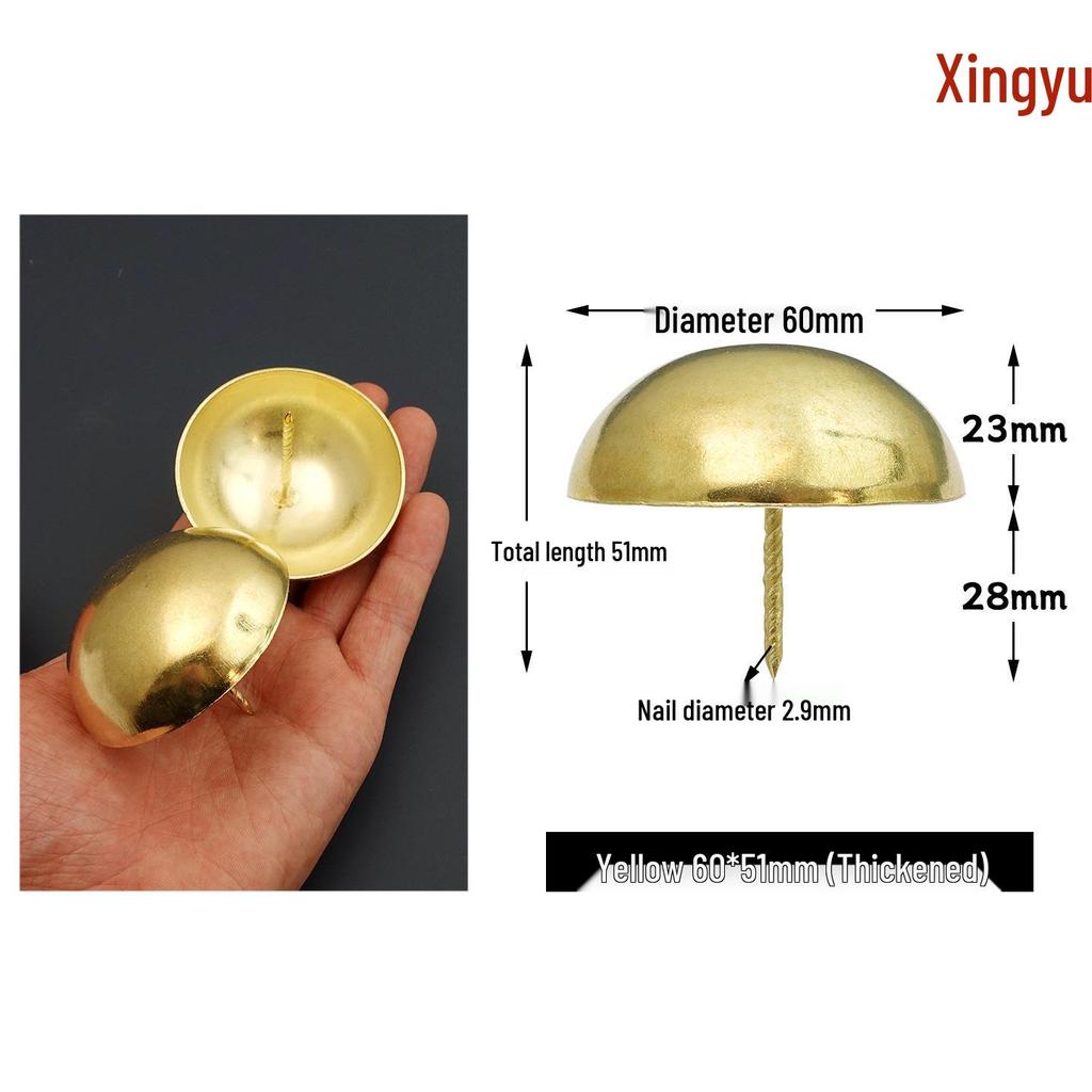 Retro Gold Round Head Thumbtacks - Decorative Extended Push Pins for Furniture or Sofa Upholstery