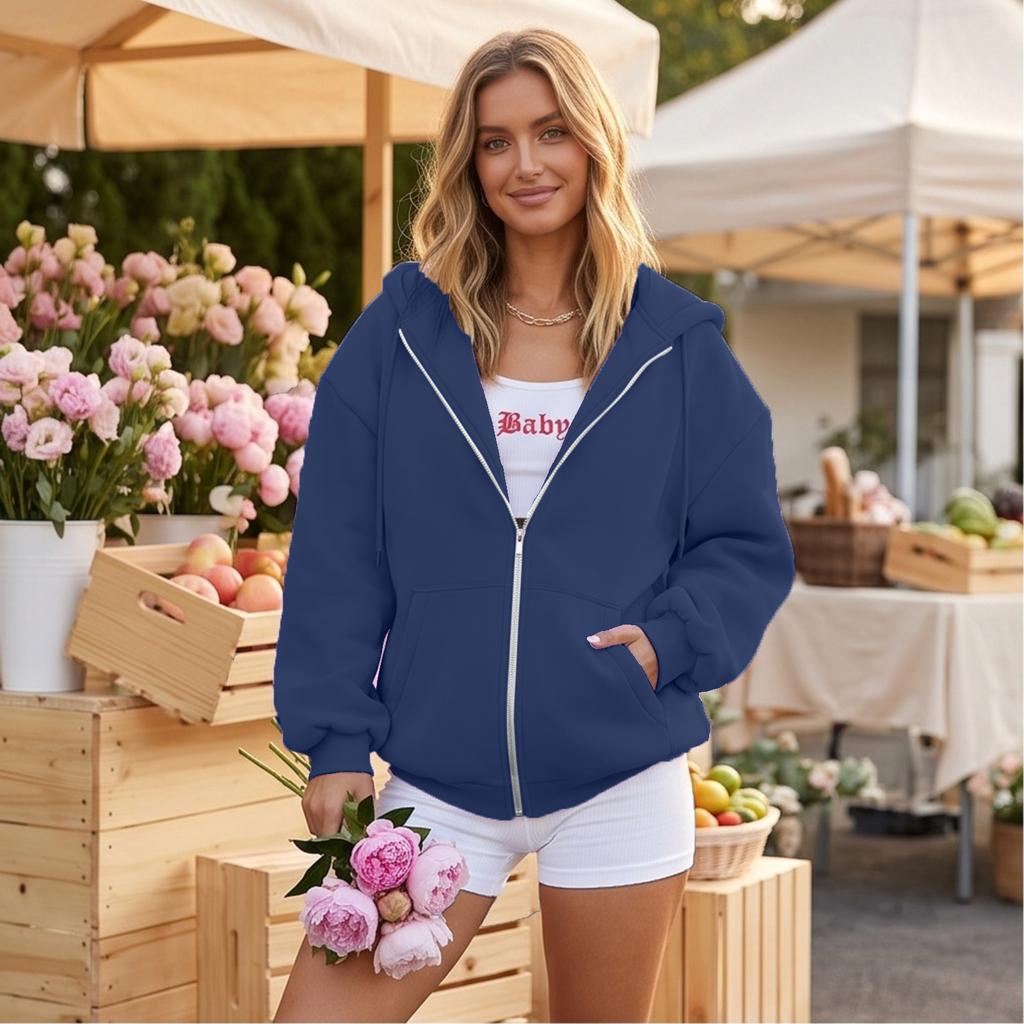 Women's Hoodie with Zipper Long Sleeve Pullover Sweatshirt for Fall and Winter