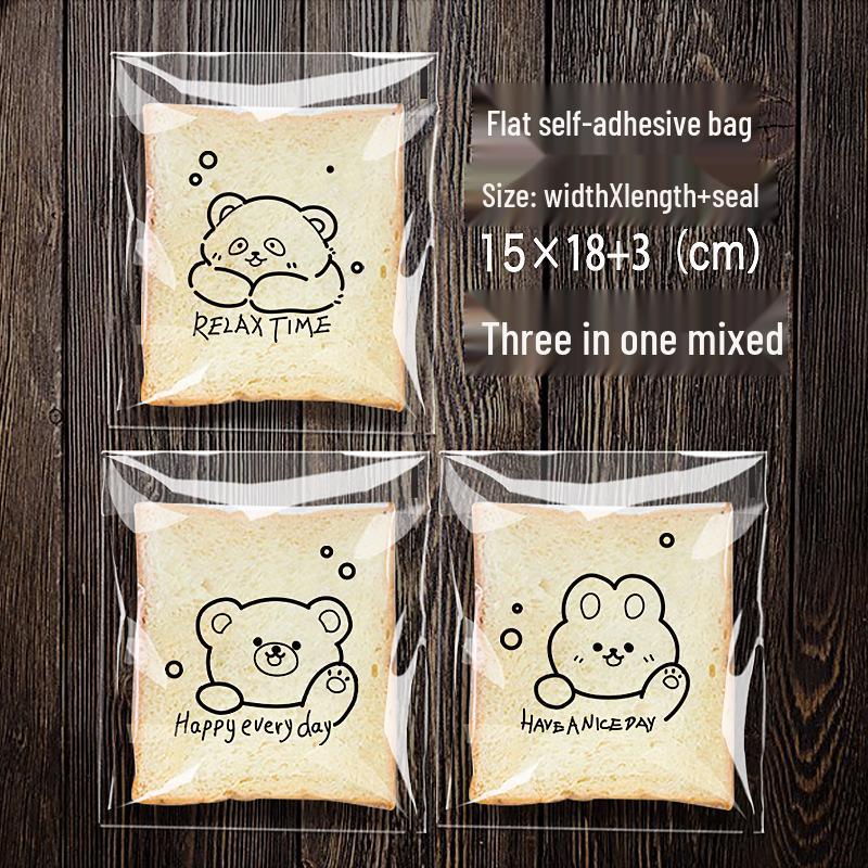 Cartoon Self-Sealing Clear Bread Bags for Whole Wheat and Sliced Toast
