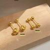 Simple New Style Stud Earrings with Exquisite Screw Design and Ear Bar Studs