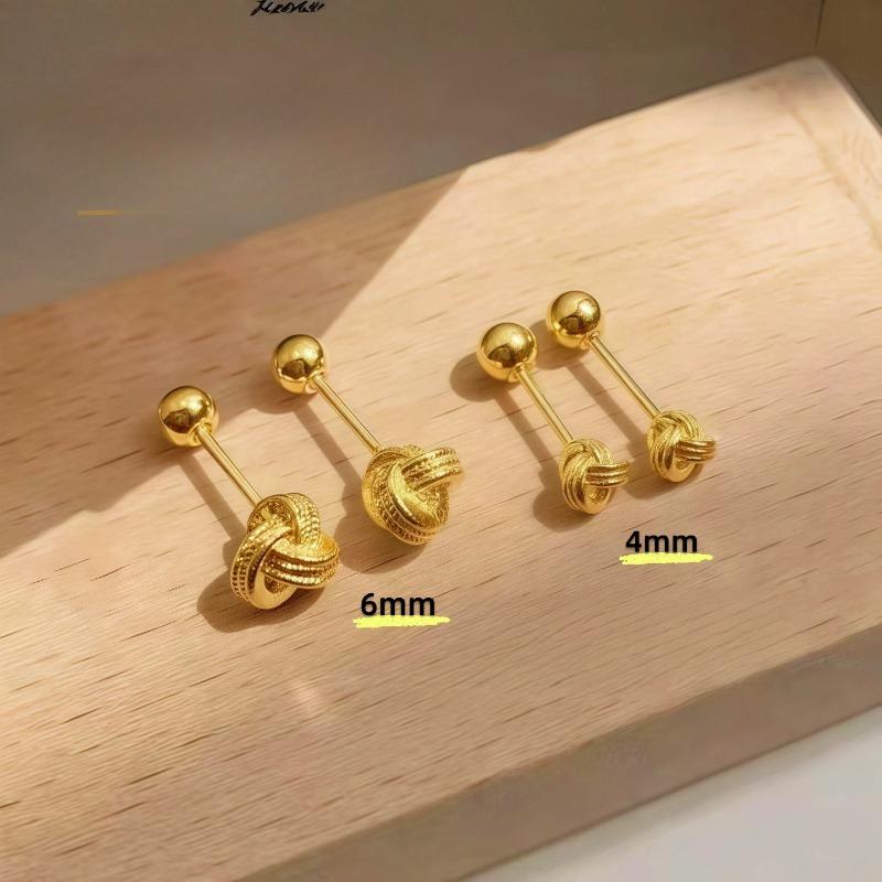Simple New Style Stud Earrings with Exquisite Screw Design and Ear Bar Studs