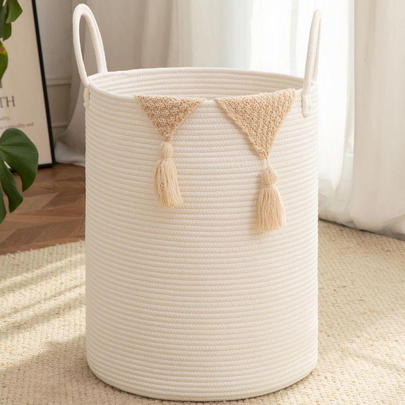 80L Foldable Round Laundry Basket with Large Capacity